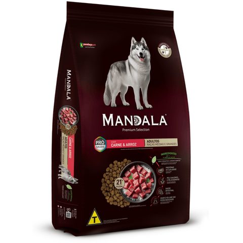 Ração Mandala Cães Adultos Carne e Arroz 10,1kg