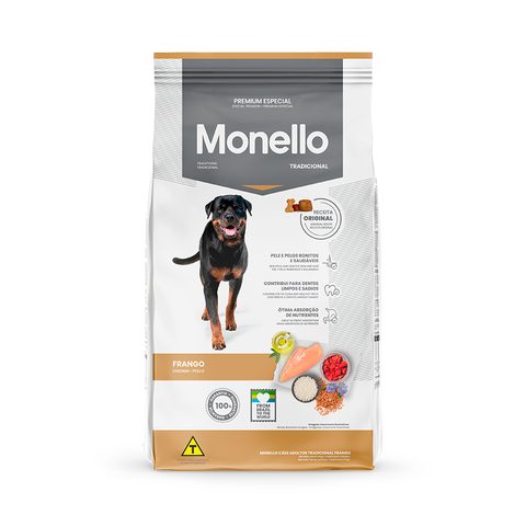 Ração Monello Tradicional para Cães Adultos Frango, 10,1kg