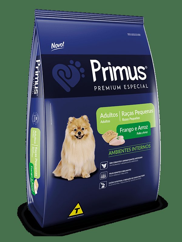 Primus Premium Especial Cães Raças Pequenas Frango e Arroz 3kg