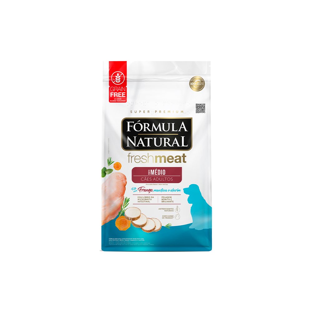 Ração Fórmula Natural Fresh Meat para Cães Adultos Portes Médio e Grande- 2,5kg